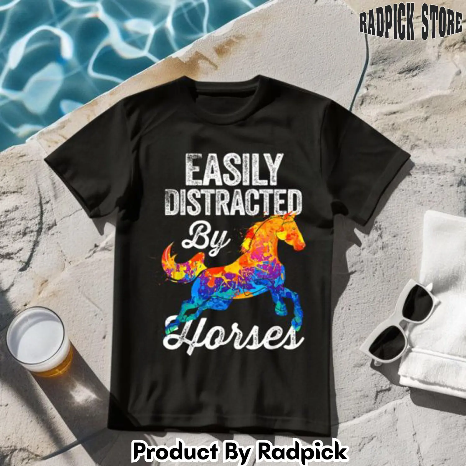 Easily distracted by horses tshirt rp2557981